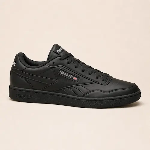 Reebok Glide style white casual sneakers for men shown as everyday shoes for jeans, chinos, and weekend outfits