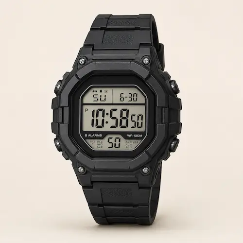 Casio AE1500WH large display digital sport watch shown as a rugged budget alternative