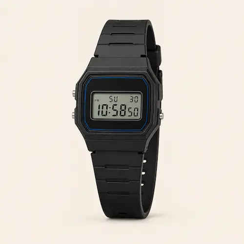 Casio F91W-1 classic black digital watch for men’s 4th of July outfit ideas