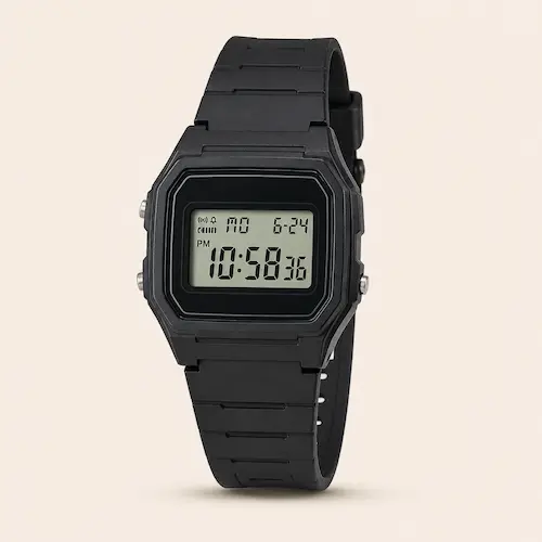 Casio W217H black digital watch shown as an easy-read alternative to the F91W