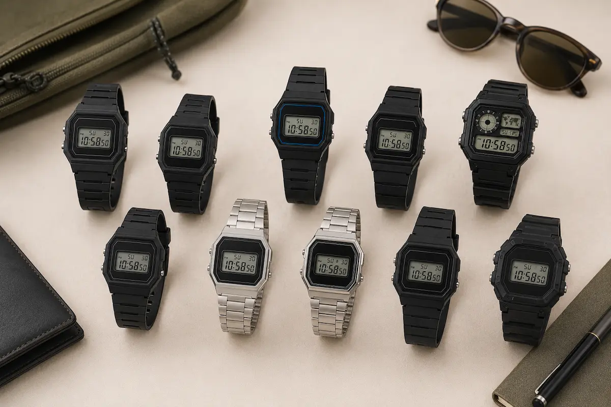 Casio F91W alternatives compared in a clean lineup of budget digital watches for men