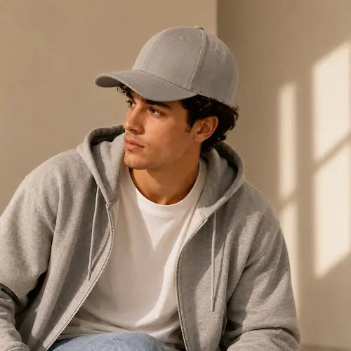 Flexfit Men’s Athletic Baseball Fitted Cap styled as a simple casual accessory for men