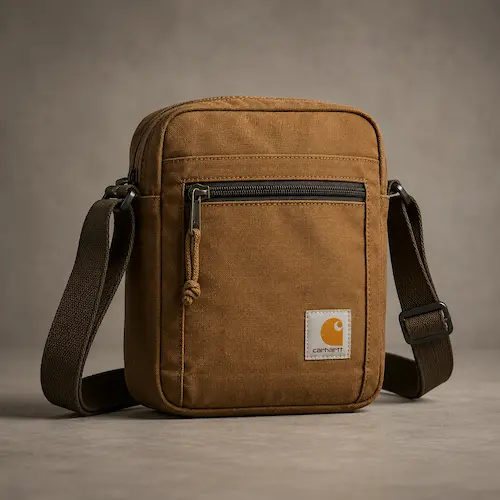 Carhartt crossbody zip bag styled as a rugged Father’s Day gift for men