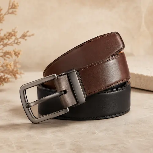 Levi’s reversible leather belt styled as a practical casual Father’s Day gift
