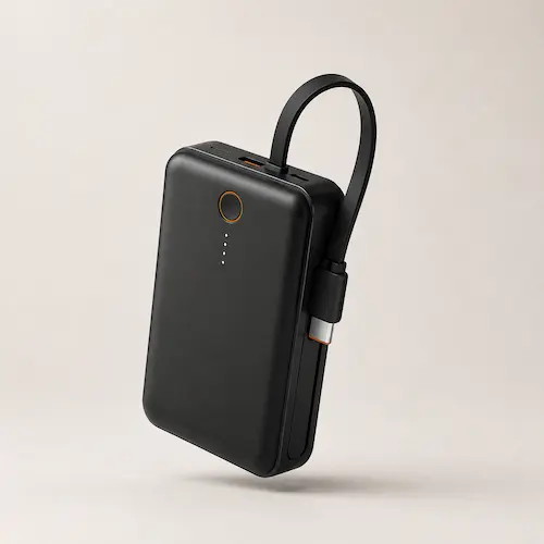 Anker Nano USB-C power bank with built-in cable styled as a modern tech gift for Father’s Day