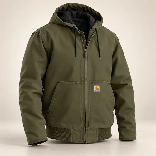 Carhartt Men's Washed Duck Active Jac in olive green