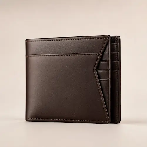RUNBOX Slim Wallet for Men RFID Blocking styled as a structured modern wallet for cards and cash