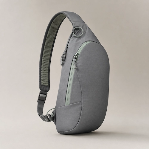 Osprey Daylite-style gray sling bag for men styled for festivals and light travel