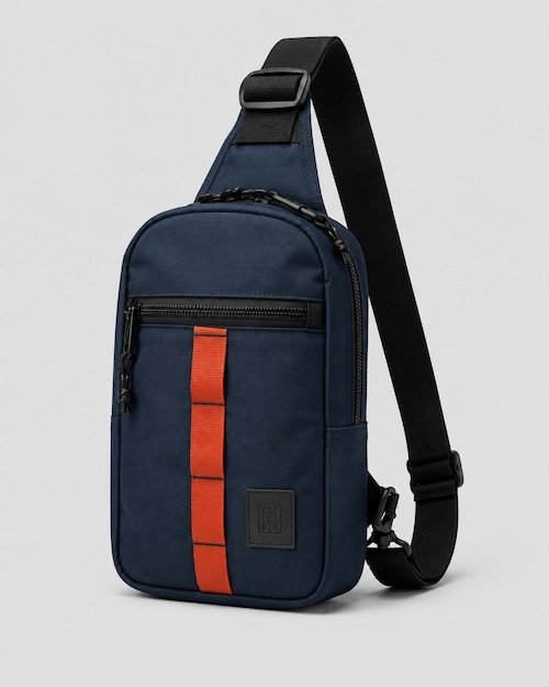 Under Armour Loudon-style black crossbody bag for men styled as a gym and travel sling