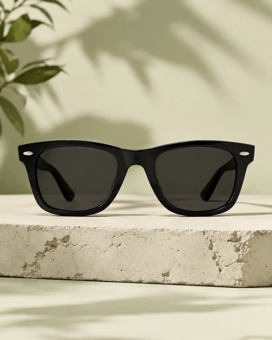 Premium classic wayfarer-style men’s sunglasses on Amazon